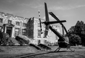 Helicopter at Hazlewood Castle