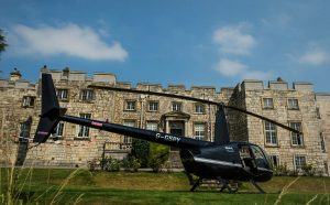 Helicopter at Hazlewood Castle